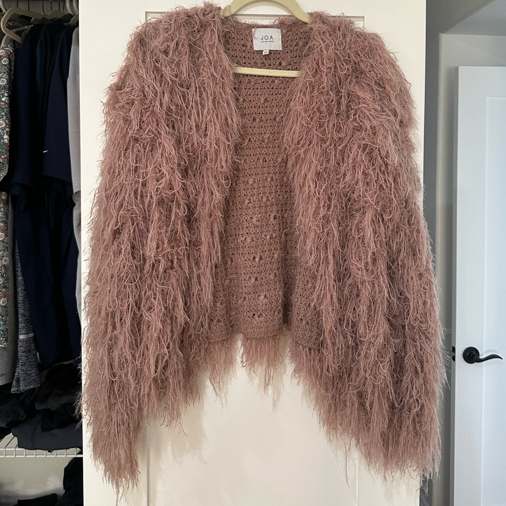 J.O.A. Fuzzy Sweater! Rose pink color.